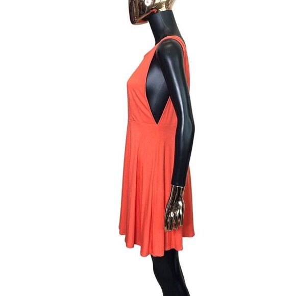 ✨ Lulus Coral Sleeveless Skater Dress w/ Deep V-Back – Size XL - Picture 5 of 11